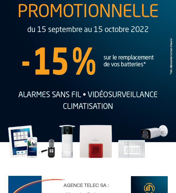 PROMOTION BATTERIES ALARME